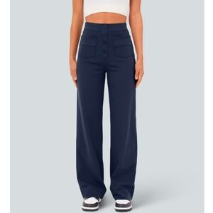 High-Waisted Navy Blue Pants